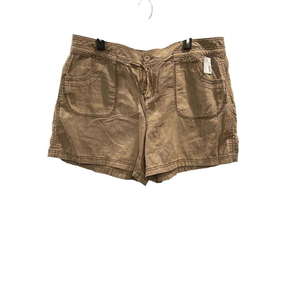 Maurices High Rise Linen Blend Shorts 5” NEW Size 20 Khaki Tan